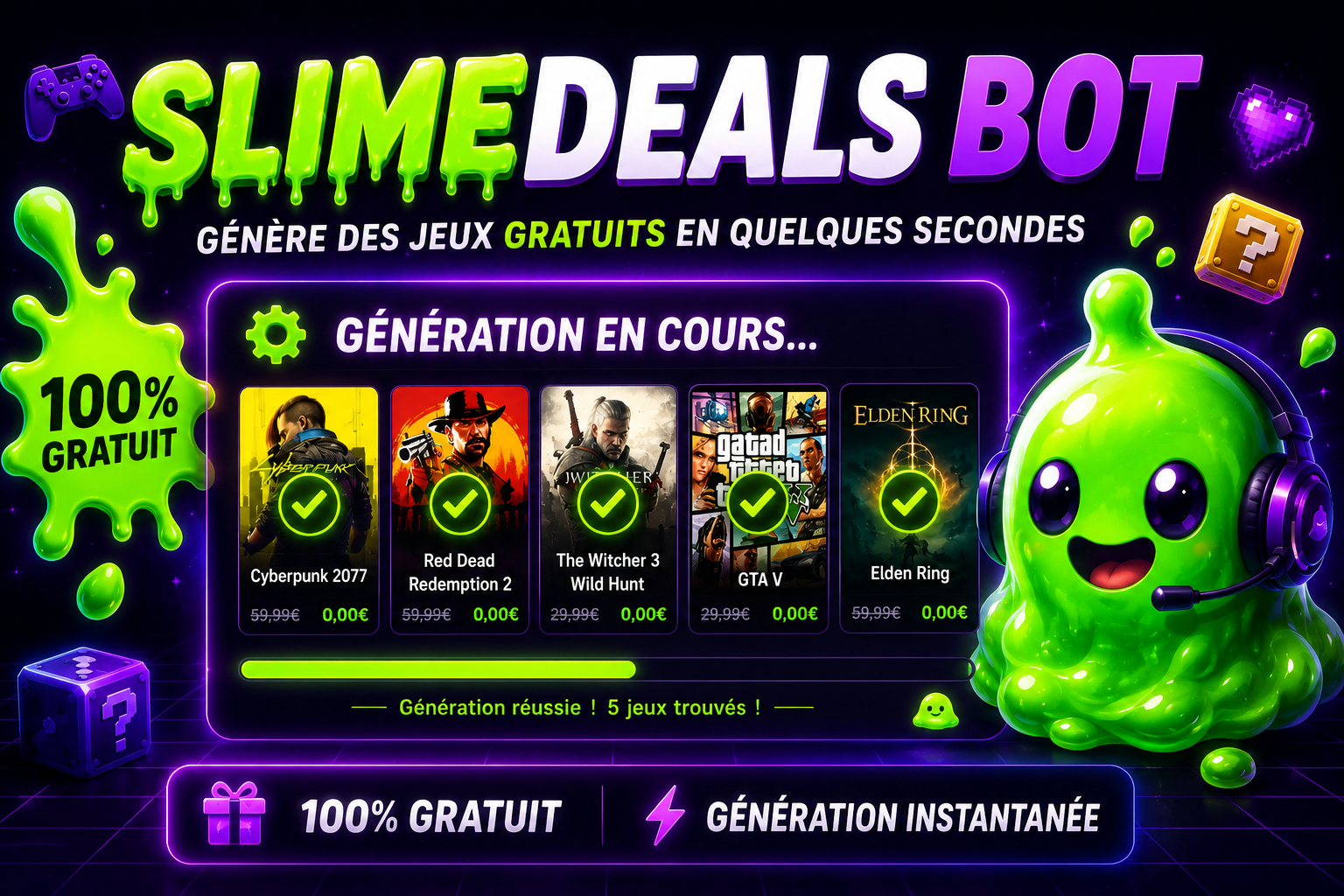 SlimeDeals Bot — Interface de génération